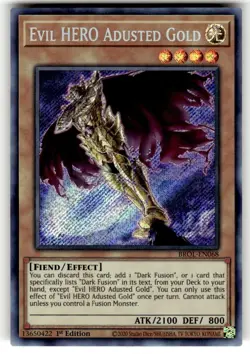 Yugioh Evil HERO Adusted Gold BROL-EN068 Secret Rare 1st Ed NM - Image 1