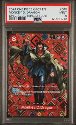 ONE PIECE OP09-EMPERORS IN THE NEW WORLD #015 MONKEY D. DRAGON SP ALT ART PSA 9 - Image 1
