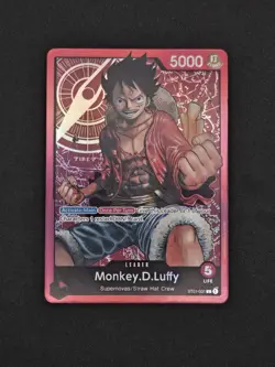 One Piece TCG MONKEY.D. LUFFY ENGLISH PRE-ERRATA FOIL LEADER NM ST01-001 EN - Image 1