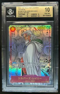 2024 One Piece Japanese Two Legends Silvers Rayleigh Manga Art #OP08-118 BGS 10 - Image 1