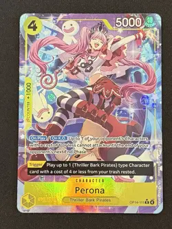 One Piece CCG Perona The Azure Sea's Seven Parallel Rare Foil OP14-111 NM - Image 1