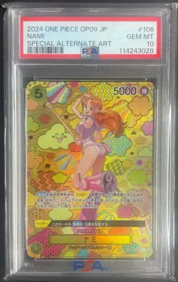 Special Alternate Art Nami One Piece 2024 OP09 Japanese SP OP08-106 SR PSA 10 - Image 1