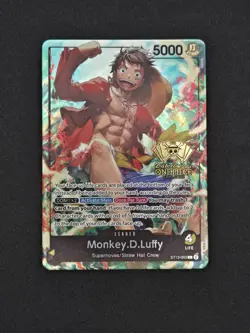 One Piece MONKEY.D. LUFFY 2ND ANNIVERSARY TOURNAMENT WINNER STAMP NM ST13-003 - Image 1