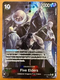 LP One Piece Carrying On His Will Five Elders OP13-082 Alternate Alt Art Foil - Image 1