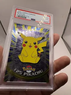2000 Topps Chrome Pokemon TV Pikachu #25 PSA 8 BEAUTIFUL PIKACHU CARD! Pika - Image 3
