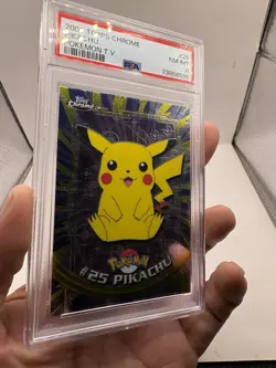 2000 Topps Chrome Pokemon TV Pikachu #25 PSA 8 BEAUTIFUL PIKACHU CARD! Pika - Image 5