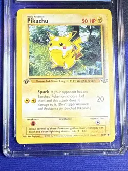 CGC 10 GEM MINT Pikachu 1999 Jungle 1st Edition 60/64 Pokemon Card OLD LABEL 9.5 - Image 3