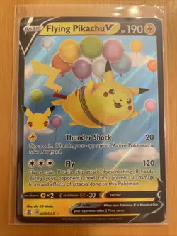 Pokemon TCG Flying Pikachu v Celebrations Holo Ultra Rare Card 006/025 - Image 1
