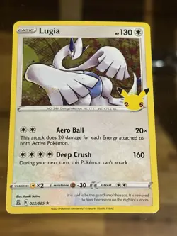 Lugia Holo Rare Celebrations 022/025 LP Pokemon Card - Image 1