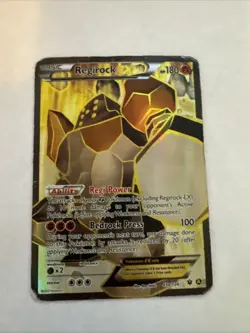 POKEMON CARD 2017 REGIROCK EX HOLO FULL ART 43A/124 Secret Rare Jd - Image 1