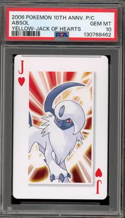 Pokemon 10th Ann. Playing Cards Absol Yellow Jack of Hearts PSA 10 Gem Mint - Image 1