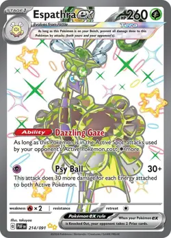 Pokemon Espathra ex Full Art 214/091 Paldean Fates Pokemon Card NM - Image 1