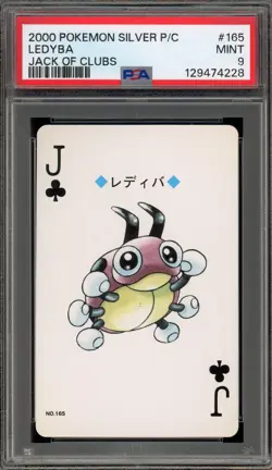 Pokemon Silver Playing Cards Ledyba Jack of Clubs #165 PSA 9 Mint - Image 1