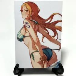 One Piece Nami Sexy Bikini Anime Waifu Girl Lewd Doujin Goddess Glitter Art Card - Image 1