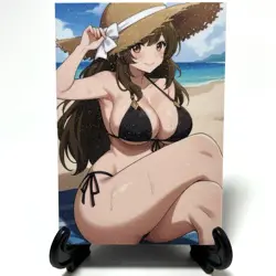 Lv2 Kara Cheat Tsuya Sexy Bikini Anime Waifu Girl Lewd Goddess Glitter Art Card - Image 1