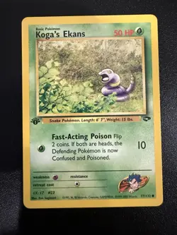 Pokemon TCG Koga's Ekans Gym Challenge 1st Edition Common Card 77/132 - Image 1