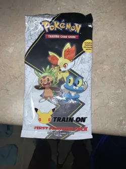 Pokemon TCG First Partner Kalos Pack - 3 Jumbo Cards w 2 Booster Packs 25th Ann - Image 1