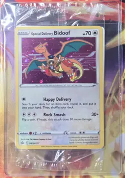 *Sealed* Swirl !!! Pokemon Special Delivery Bidoof SWSH177 Sw&Sh Promo Card Holo - Image 1