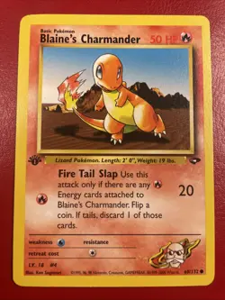 Blaine's Charmander 60/132 Gym Challenge 1st Edition Pokemon Card - Image 1