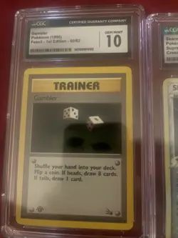 Pokemon TCG Gambler Fossil, 1st Edition Common Card 60/62 - Image 1