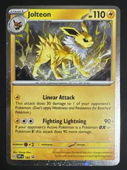 Pokemon - Jolteon Cosmos Holo - SVP169 - Black Star Promo Card W/ Swirl NM - Image 1