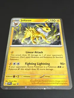 Pokemon - Jolteon Cosmos Holo - SVP169 - Black Star Promo Card W/ Swirl NM - Image 2