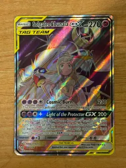 Pokemon TCG Solgaleo & Lunala GX Full Art Holo Card 216/236 Cosmic Eclipse - Image 1