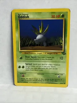 Pokemon TCG Oddish Jungle 58/64 Unlimited Common Card. Vintage - Image 1