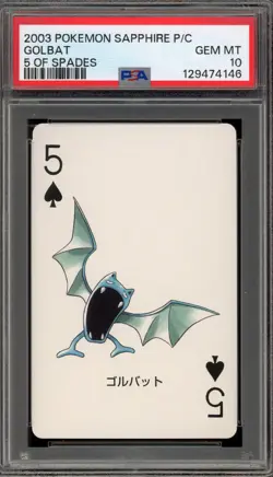 Pokemon Sapphire Playing Cards Golbat 5 of Spades PSA 10 Gem Mint - Image 1