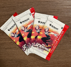 4x Magic The Gathering MTG Marvel Spiderman Collector Booster Pack Sealed - Image 1