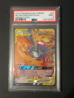 PSA, Pokemon TCG Moltres Zapdos Articuno GX 44/68 Hidden Fates Full Art Holo - Image 1