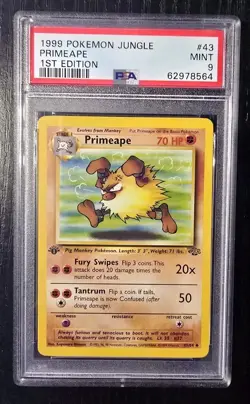 Pokemon - Primeape 1st Edition - Jungle Set - #43/64 - PSA 9 - Image 1
