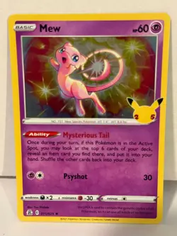 Mew Holo 11/25 Celebrations 25th Anniversary Pokemon TCG NM - Image 1