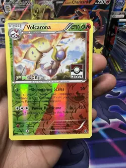 Volcarona Pokemon Steam Siege Reverse Holo League Play Set 1st-4th Place - Image 4