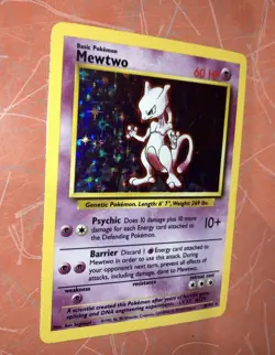MEWTWO Pokemon Card 10/102 WoTC 1999 HOLO TCG Original Vintage RARE Base - Image 1