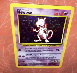 MEWTWO Pokemon Card 10/102 WoTC 1999 HOLO TCG Original Vintage RARE Base - Image 2