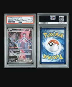 2025 POKEMON DRI SPECIAL ILLUSTRATION RARE #231 TEAM ROCKET'S MEWTWO EX PSA 8 - Image 3