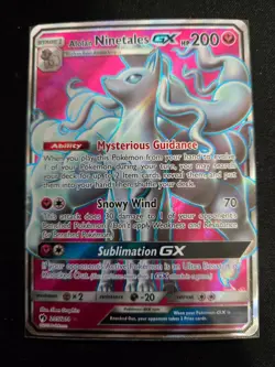 Alolan Ninetales GX (Full Art) 205/214 Pokemon TCG SM Lost Thunder NM - Image 1