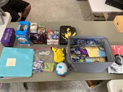 Pokemon Card Collection Binder & Box Assorted Cards & Accessories Please Read - Image 1