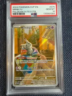 Mimikyu 075 PSA 10 Paldean Fates Elite Trainer Box 2024 Pokemon black star promo - Image 1