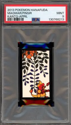 Pokemon Hanafuda Magmar/Pinsir Kanto April PSA 9 Mint - Image 1