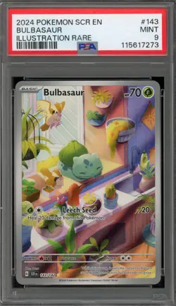 Pokemon Bulbasaur Stellar Crown Illustration Rare #143 PSA 9 Mint - Image 1