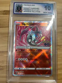 Radiant Charizard Pokemon go 11/071 Japanese 10 gem mint slightly damaged case - Image 1