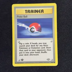 Poke Ball 64/64 1st Edition Jungle Trainer 1999 WOTC Pokemon Vintage English - Image 1
