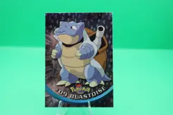 1999 Topps #09 Blastoise Rainbow Foil TV Pokemon Animation Series 1 Blue Logo NM - Image 1