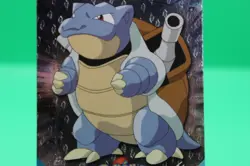 1999 Topps #09 Blastoise Rainbow Foil TV Pokemon Animation Series 1 Blue Logo NM - Image 3