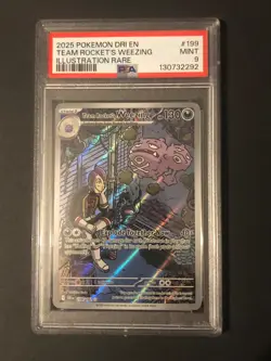 PSA 9, Pokemon Destined Rivals Team Rocket's WEEZING 199/182 Illustration Rare - Image 1