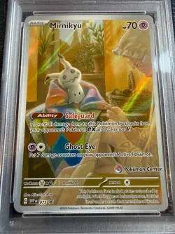 Mimikyu 075 PSA 10 Paldean Fates Pokemon Center stamp etb 2024 English - Image 2