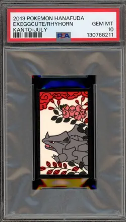Pokemon Hanafuda Exeggcute/Rhyhorn Kanto July PSA 10 Gem Mint - Image 1