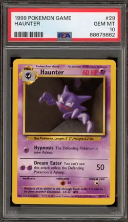 Pokemon Haunter Base Set Unlimited #29 PSA 10 Gem Mint - Image 1